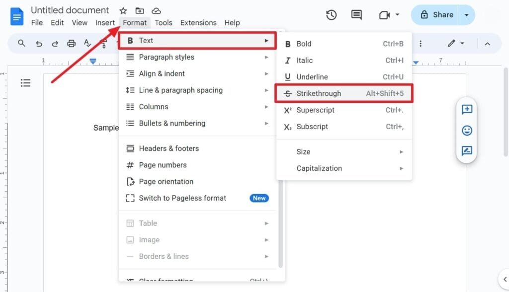 How to Remove Strikethrough in Google Docs