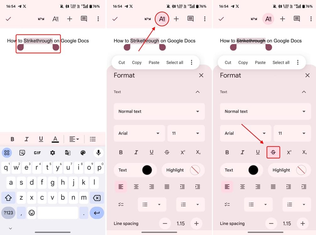 How to Remove Strikethrough in Google Docs